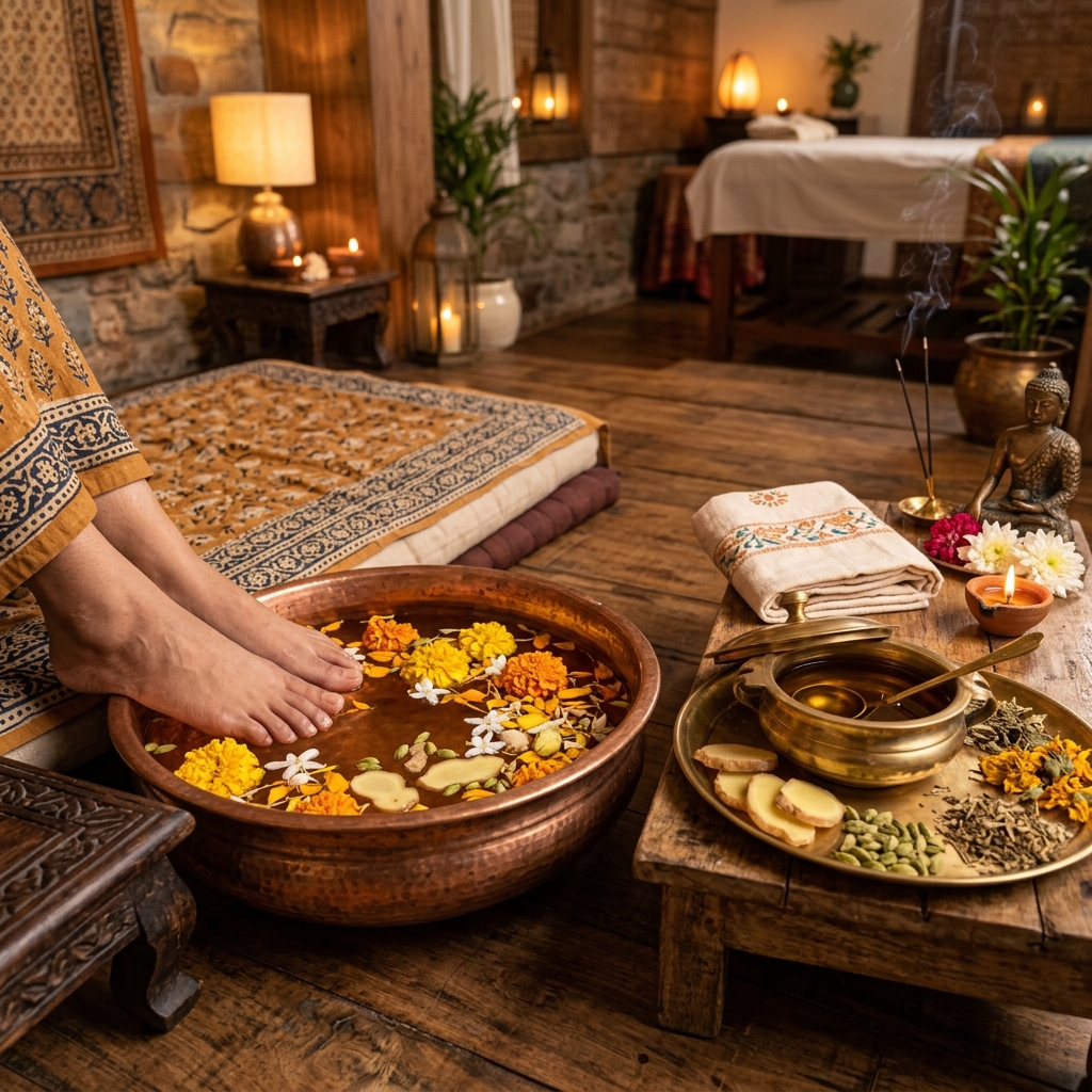 Rituale ayurvedico con oli