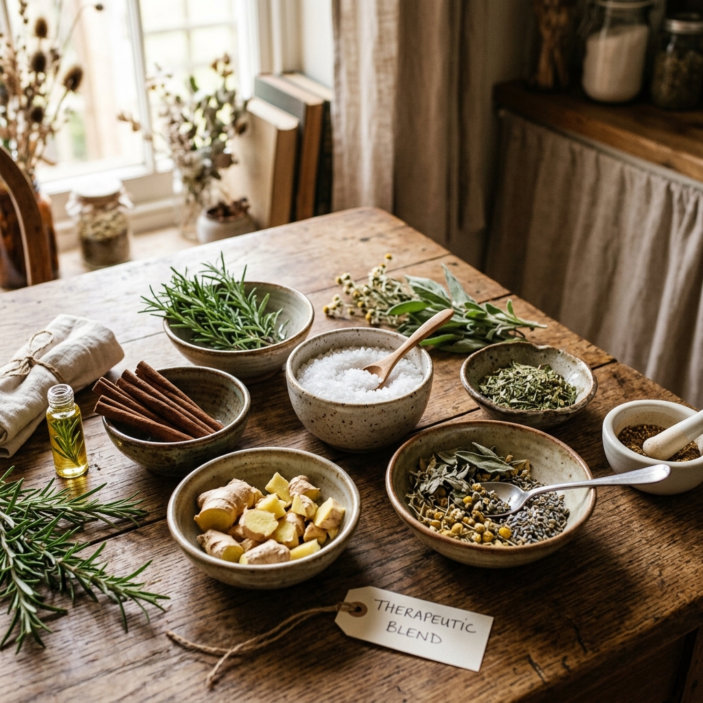 Erbe terapeutiche sul tavolo
